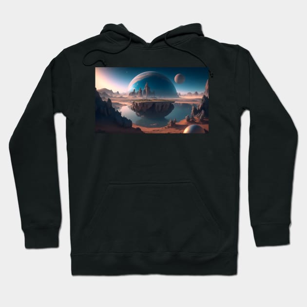 Beautiful scenery on another planet Hoodie by WODEXZ